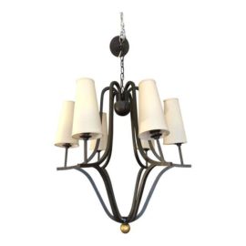 Edward.D.Lobrano - Six-Light Bronze & Gold Chandelier. Original Price: $5,772