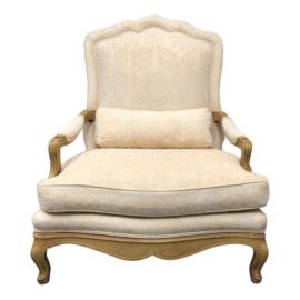 French Provincial Baker Furniture Cream Bergere Style Arm Chair
