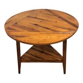 Distressed Finish Alder Drop Leaf Side Table