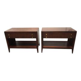 Mid-Century Modern Hickory Chair Company Chaberlain Side Tables - a Pair