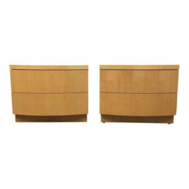 Custom Maple & Clear Lacquer Nightstands - A Pair
