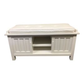 Crate & Barrel White Storage Ottoman