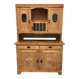 Vintage Two Piece Pine Hutch