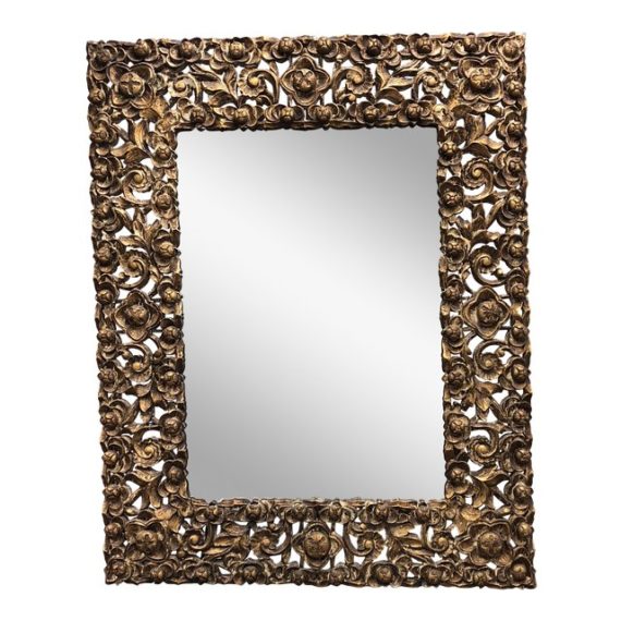contemporary-hand-carved-floral-mirror-and-iron-easel-2-pieces-1383