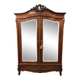 Mirrored Two Door Wood Armoire