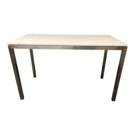 Contemporary Room & Board Portica White Marble Top Table. Original Price: $989