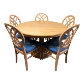 Contemporary Blond Wood Dining Set - 6 Pieces
