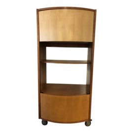 Organic Modern Wooden Media and Bar Cabinet
