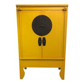 Vintage Chinese Yellow Wedding Cabinet