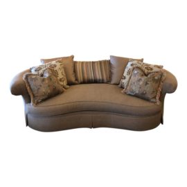 Custom Curved Sofa & Seven Decor Pillows. Original Price: $10,000.00