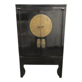 Vintage Chinese Black Wedding Cabinet
