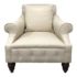 American Classical Ralph Lauren Rolled Arm Tufted Ivory Arm Chair
