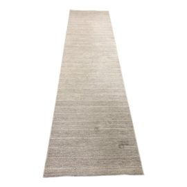 Contemporary Prestige Mills Gray Stripe Wool Rug Runner - 3ft x 12ft