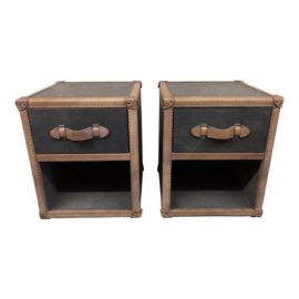 Restoration Hardware Trunk Style Nightstands - a Pair. Original Price: $1,195.00