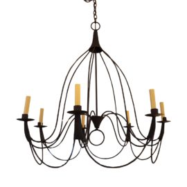 Steel Studio 7 Candle Iron Chandelier. Original Price: $3,000.00