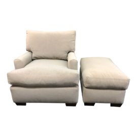 Contemporary Custom Armchair & Ottoman. Original Price: $3,000.00