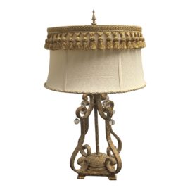 Rococo Distressed Gold Finish Table Lamp