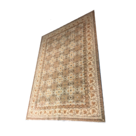 Persian Style Hand Knotted Gold + Cream Area Rug - 9′9″ × 7′. Original Price: $7,900.00