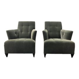 Donghia Eaton Mohair Arm Chairs - a Pair. Original Price: $7,300.00