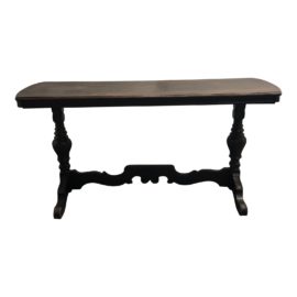 Antique Wood Console Table with Drop Leaves