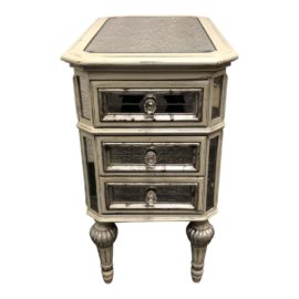 Shabby Chic Mirrored Wooden Side Table