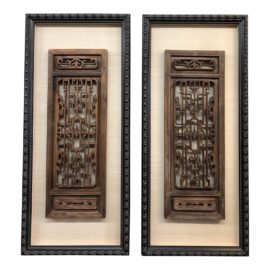 Asian Custom Framed Panels - a Pair