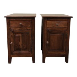 Traditional Solid Walnut Side Tables - a Pair