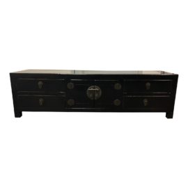 19th Century Shanxi Elm Wood Low Console/Media Cabinet