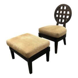 McGuire Portico Chair & Ottoman by Orlando Diaz-Azcuy