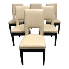 Modern Custom Leather Dining Chairs- Set of 6. Original Price: $6,246.00