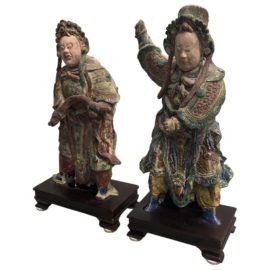 18th Century Chinese Funerary Palace Guards - A Pair