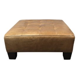 Mitchell Gold + Bob Williams Brown Leather Ottoman