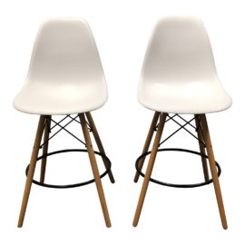 Pair of Eames Style Counter Stools