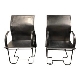 Italian Multi-Positional Leather Chairs - A Pair