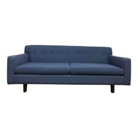 Custom Edward Wormley Style Nautical Blue Sofa