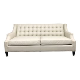 Leathercraft 1410 Harper White Leather Sofa. Original Price: $8,850.00