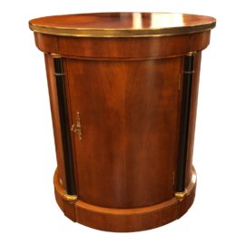 Baker Furniture Round Wood Top Side Table