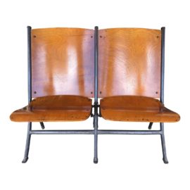 Mid-Century Twin Theater Seat Bench