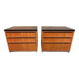 Custom Concrete + Eucalyptus End Tables - A Pair