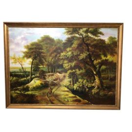 Large California Romanticism Landscape Painting Reproduction Signed John Wong