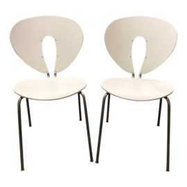 Stua Jesus Gasca Orange Globus Chairs - A Pair. Original Price: $590