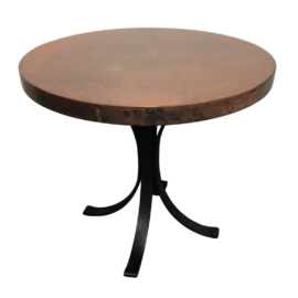 Crate & Barrel Cobre Round Iron Table With Copper Top. Original Price: $1,300.00