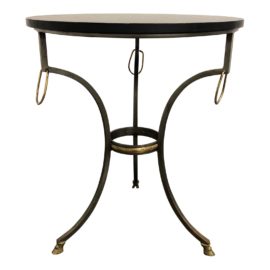 Metal Base Black Stone Top Side Table