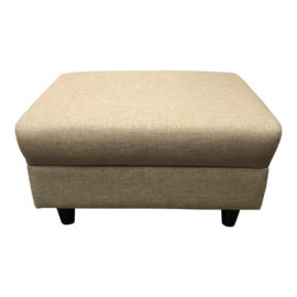 Modern EQ3 Beige Upholstered Ottoman. Original Price: $400