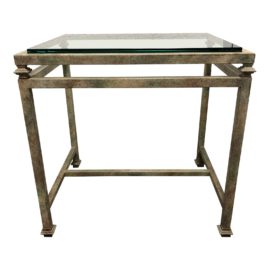Glass Top Side Table from Brustlin