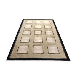 Transitional Wool Area Rug in Black Cream and Gray - 9′12″ x 14′3″
