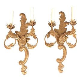 Baroque Minton-Spidell + Luminaire Two-Light Wall Sconces - a Pair