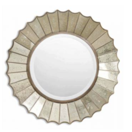 Amberlyn Sunburst Gold Round Mirror by Uttermost. Original Price: $445