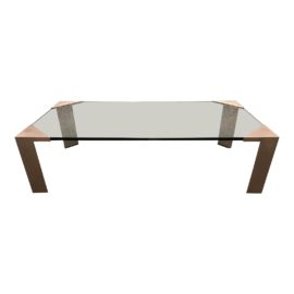 Custom Glass Top + Metal Leg Coffee Table