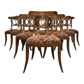 Chinoiserie Wood Frame Side Chairs - Set of 10